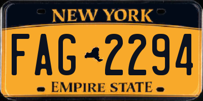 NY license plate FAG2294