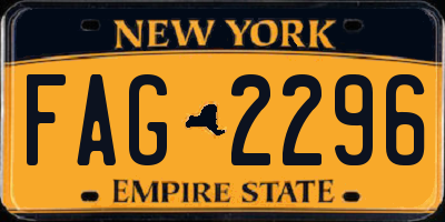 NY license plate FAG2296