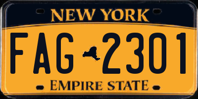 NY license plate FAG2301