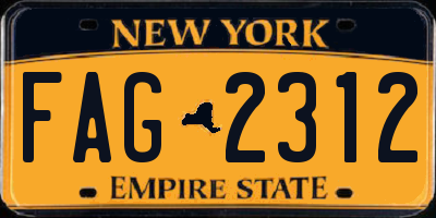 NY license plate FAG2312