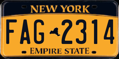 NY license plate FAG2314