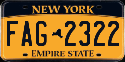 NY license plate FAG2322