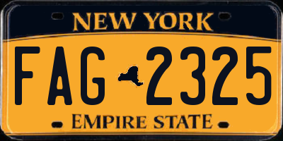 NY license plate FAG2325