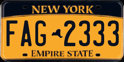 NY license plate FAG2333