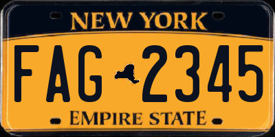 NY license plate FAG2345