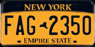 NY license plate FAG2350