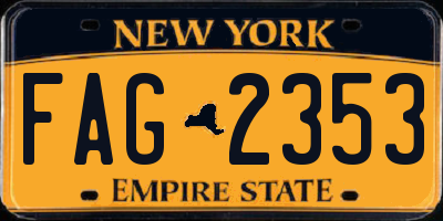 NY license plate FAG2353