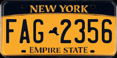 NY license plate FAG2356