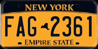 NY license plate FAG2361