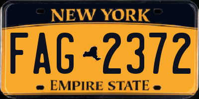 NY license plate FAG2372