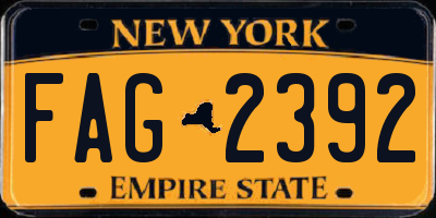 NY license plate FAG2392