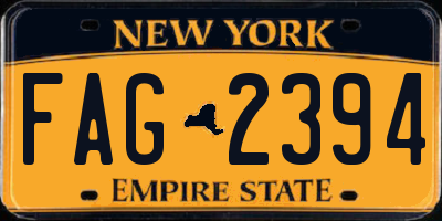 NY license plate FAG2394