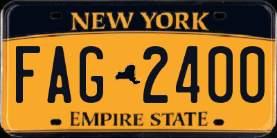 NY license plate FAG2400