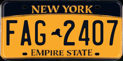 NY license plate FAG2407