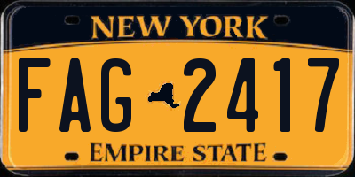 NY license plate FAG2417