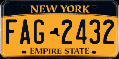 NY license plate FAG2432