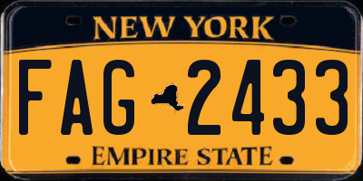 NY license plate FAG2433