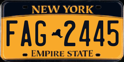 NY license plate FAG2445