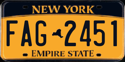 NY license plate FAG2451
