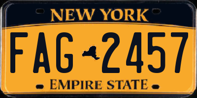 NY license plate FAG2457