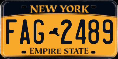 NY license plate FAG2489