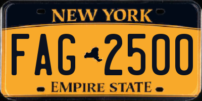 NY license plate FAG2500