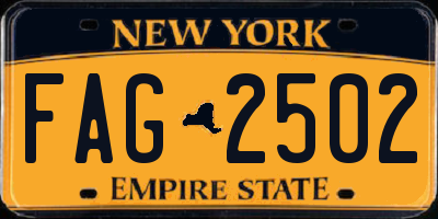 NY license plate FAG2502