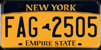 NY license plate FAG2505