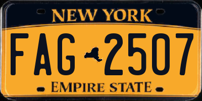 NY license plate FAG2507