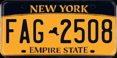 NY license plate FAG2508