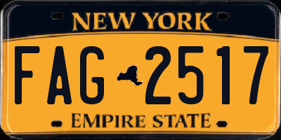NY license plate FAG2517