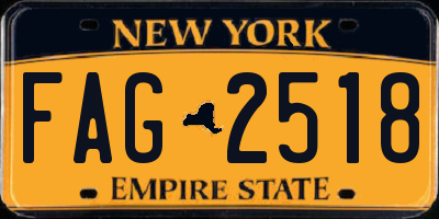 NY license plate FAG2518