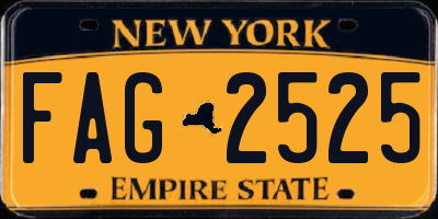 NY license plate FAG2525