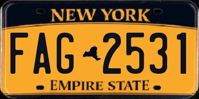 NY license plate FAG2531