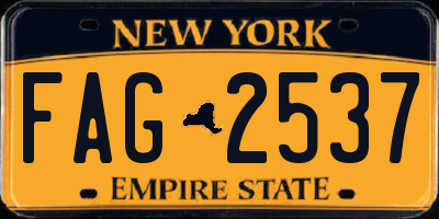 NY license plate FAG2537