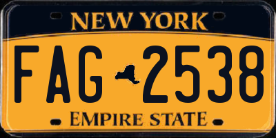NY license plate FAG2538