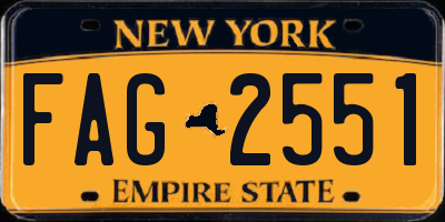 NY license plate FAG2551