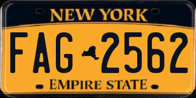 NY license plate FAG2562