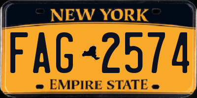NY license plate FAG2574