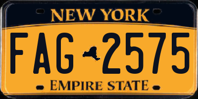NY license plate FAG2575