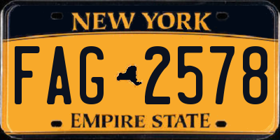 NY license plate FAG2578