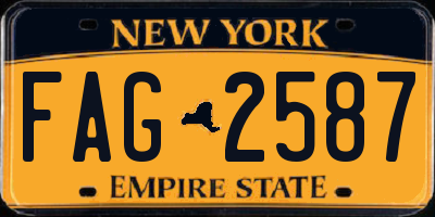 NY license plate FAG2587