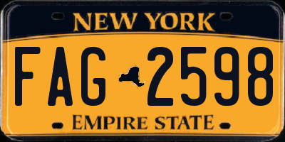 NY license plate FAG2598