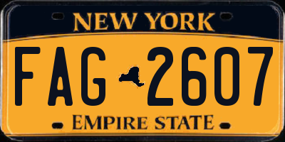 NY license plate FAG2607