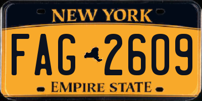 NY license plate FAG2609