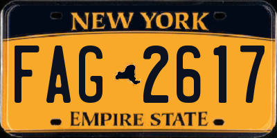 NY license plate FAG2617