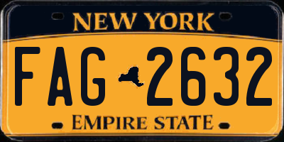 NY license plate FAG2632