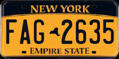 NY license plate FAG2635