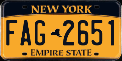NY license plate FAG2651
