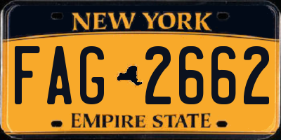 NY license plate FAG2662
